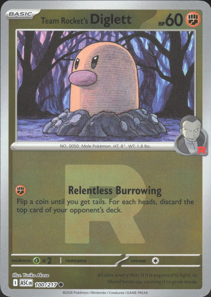 Team Rocket's Diglett — front scan