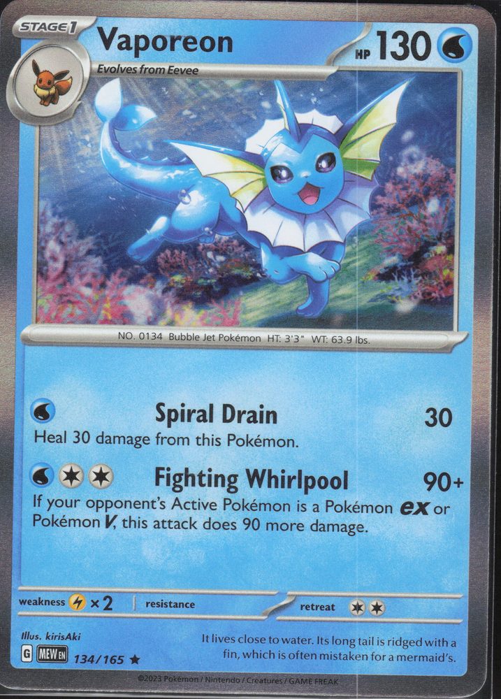 Vaporeon — front scan
