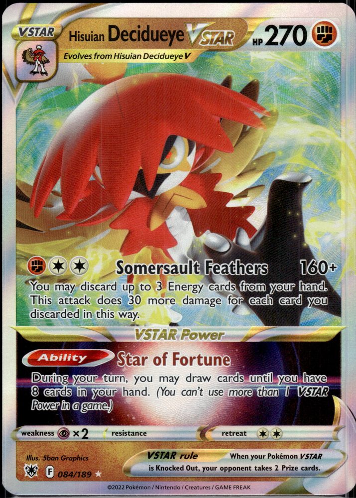 Hisuian Decidueye VSTAR — front scan